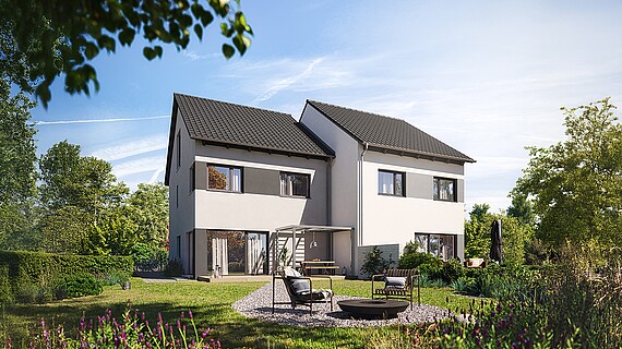 Fertighaus Doppelhaus 164