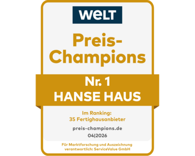 Preis-Champion 2024 Fertighausanbieter: Preis-Champions