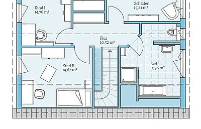 QNG⁺-Line: Fertighaus Variant 35-160: Grundriss DG - Hanse Haus